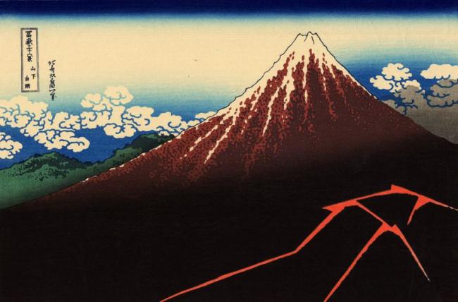 orage sous le mont fuji